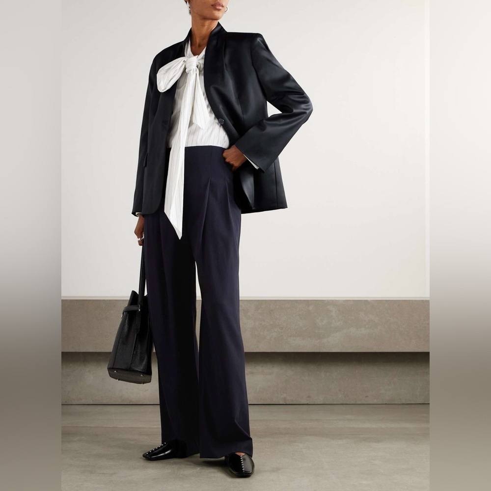 TWP New Dinner single-breasted wool-satin jacket xxsmall